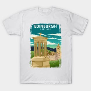 Edinburgh Scotland Vintage Minimal Travel Poster T-Shirt